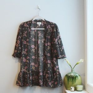 American Eagle Boho Floral Kimono